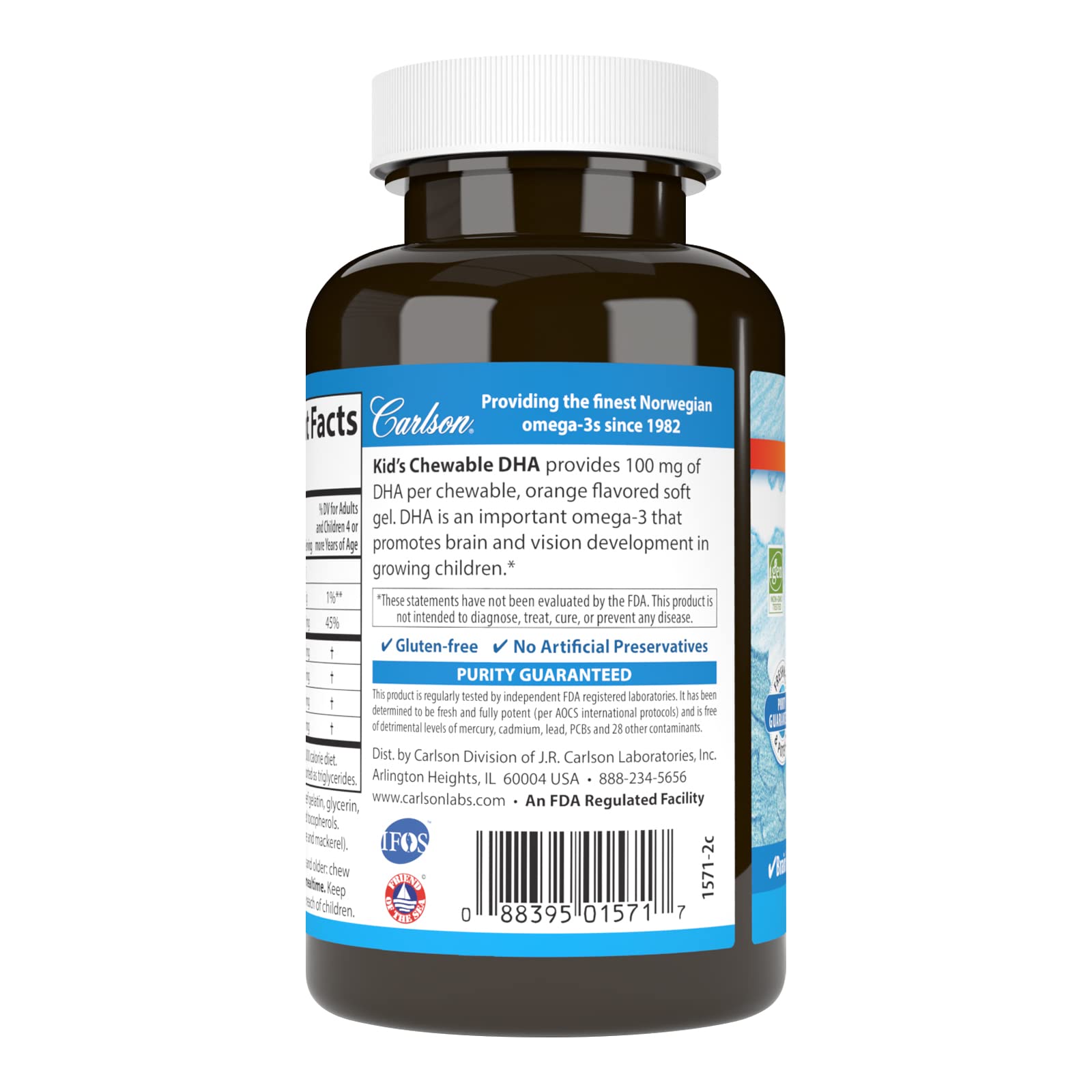 Foto 4 pulgar | Suplemento Carlson Kid's Chewable Dha 100 Mg Dha 120 Cápsulas Blandas - Venta Internacional.