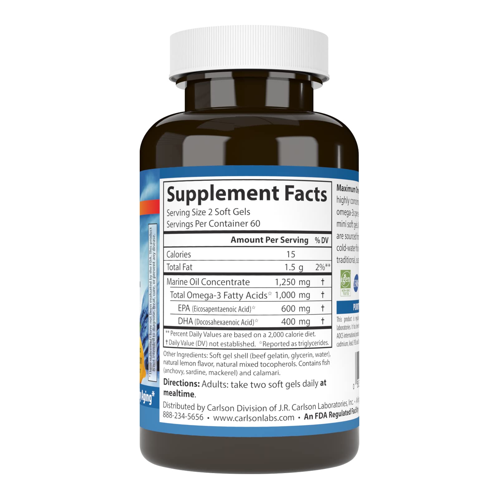 Foto 3 pulgar | Suplemento Carlson Maximum Omega Minis 1000 Mg De Omega-3 - Venta Internacional.