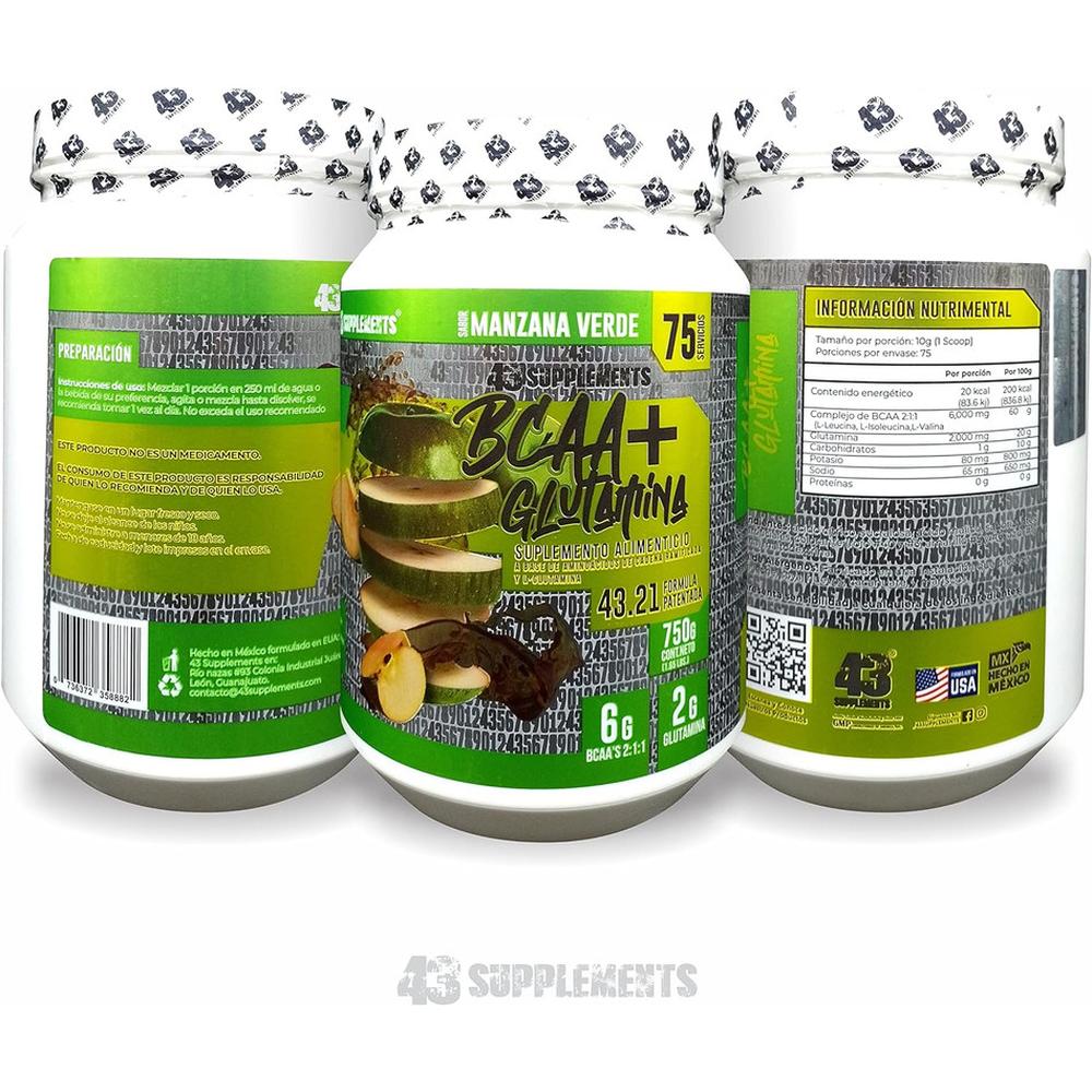 Foto 4 pulgar | Aminoácidos Bcaa + Glutamina 75 Servicios
