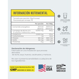 Foto 4 | Aminoácidos Bcaa + Glutamina 75 Servicios