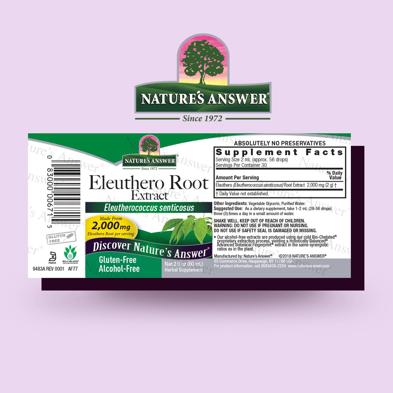 Foto 3 pulgar | Suplemento Extracto de Raíz Eleutero Nature's Answer 2000 Mg Y 60 Ml - Venta Internacional