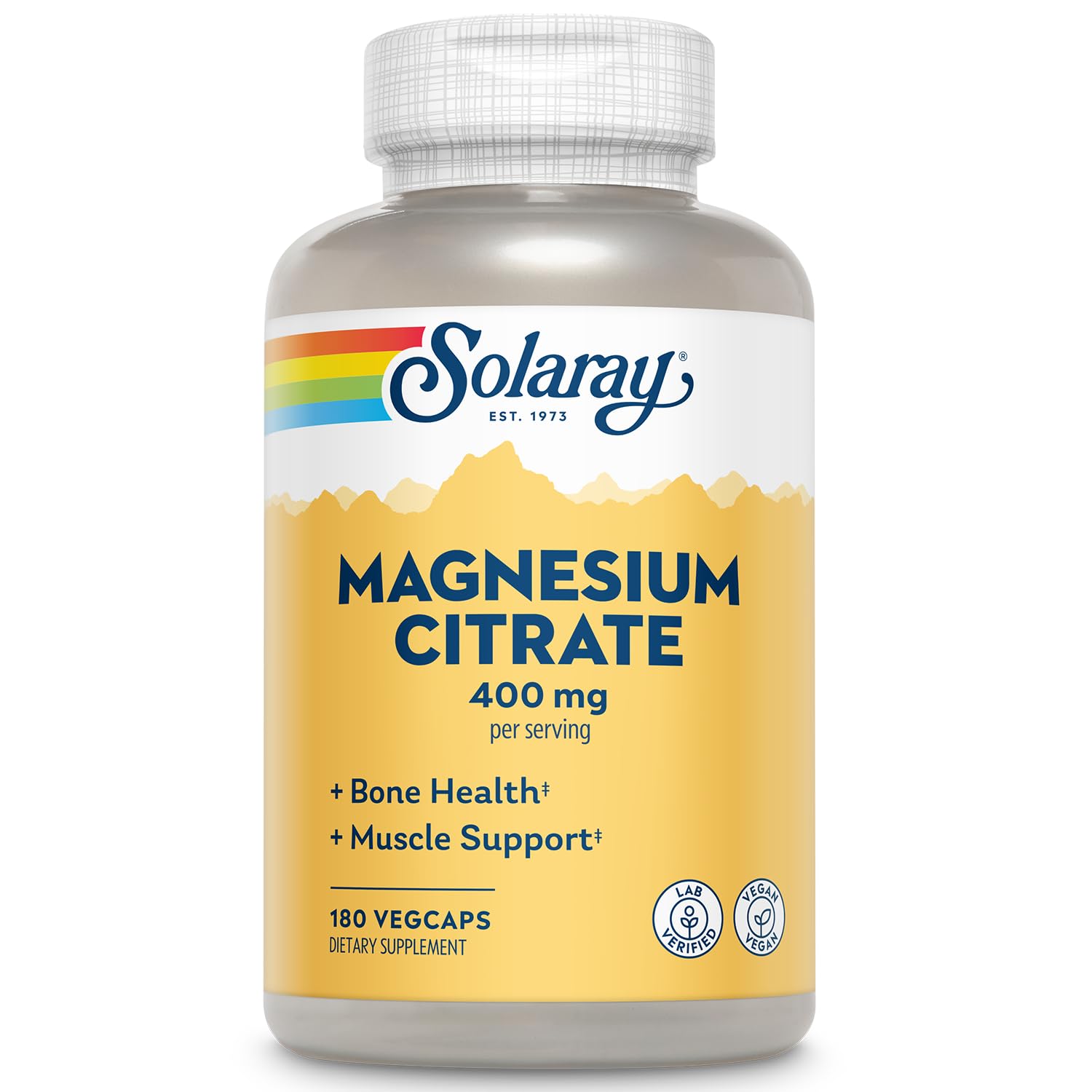 Foto 2 pulgar | Suplemento De Citrato De Magnesio Solaray, 400 Mg, 180 Cápsulas Vegetales - Venta Internacional.