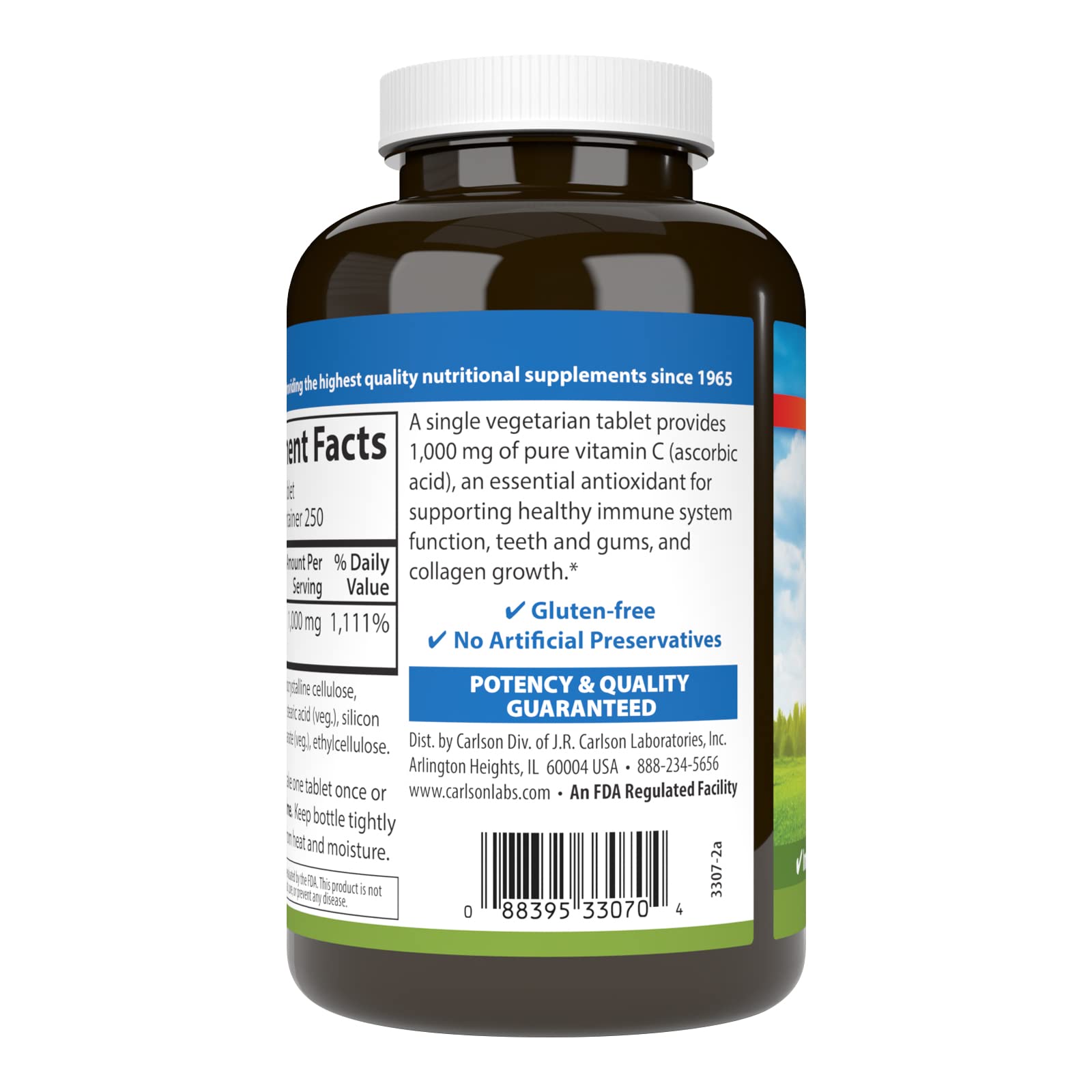 Foto 4 pulgar | Suplemento Carlson De Vitamina C, 1000 Mg, 250 Comprimidos - Venta Internacional.