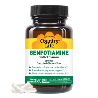 Foto 1 | Complementa Country Life Benfotiamina Con Tiamina 150 Mg 60 Cápsulas - Venta Internacional.