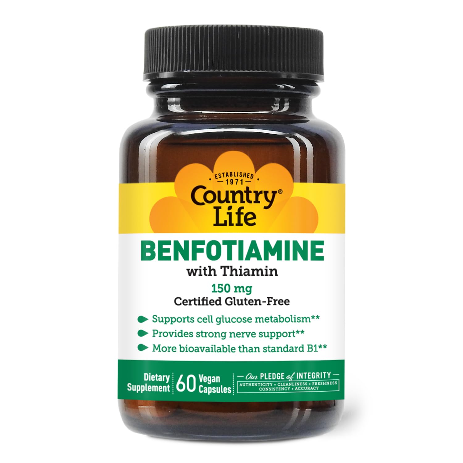 Foto 6 pulgar | Complementa Country Life Benfotiamina Con Tiamina 150 Mg 60 Cápsulas - Venta Internacional.