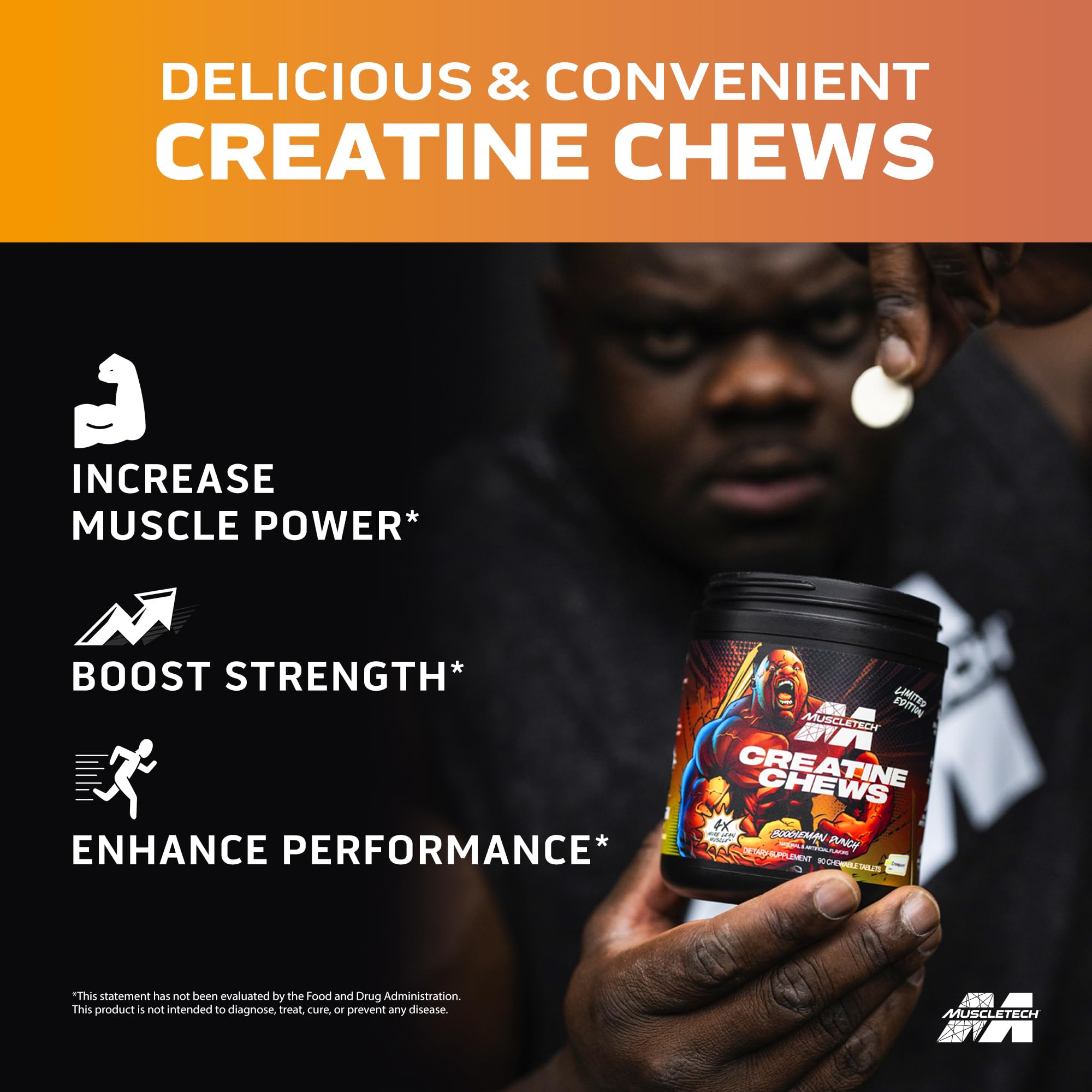 Foto 3 pulgar | Suplemento Muscletech Creatine Chews Creapure Monohydrate - Venta Internacional.