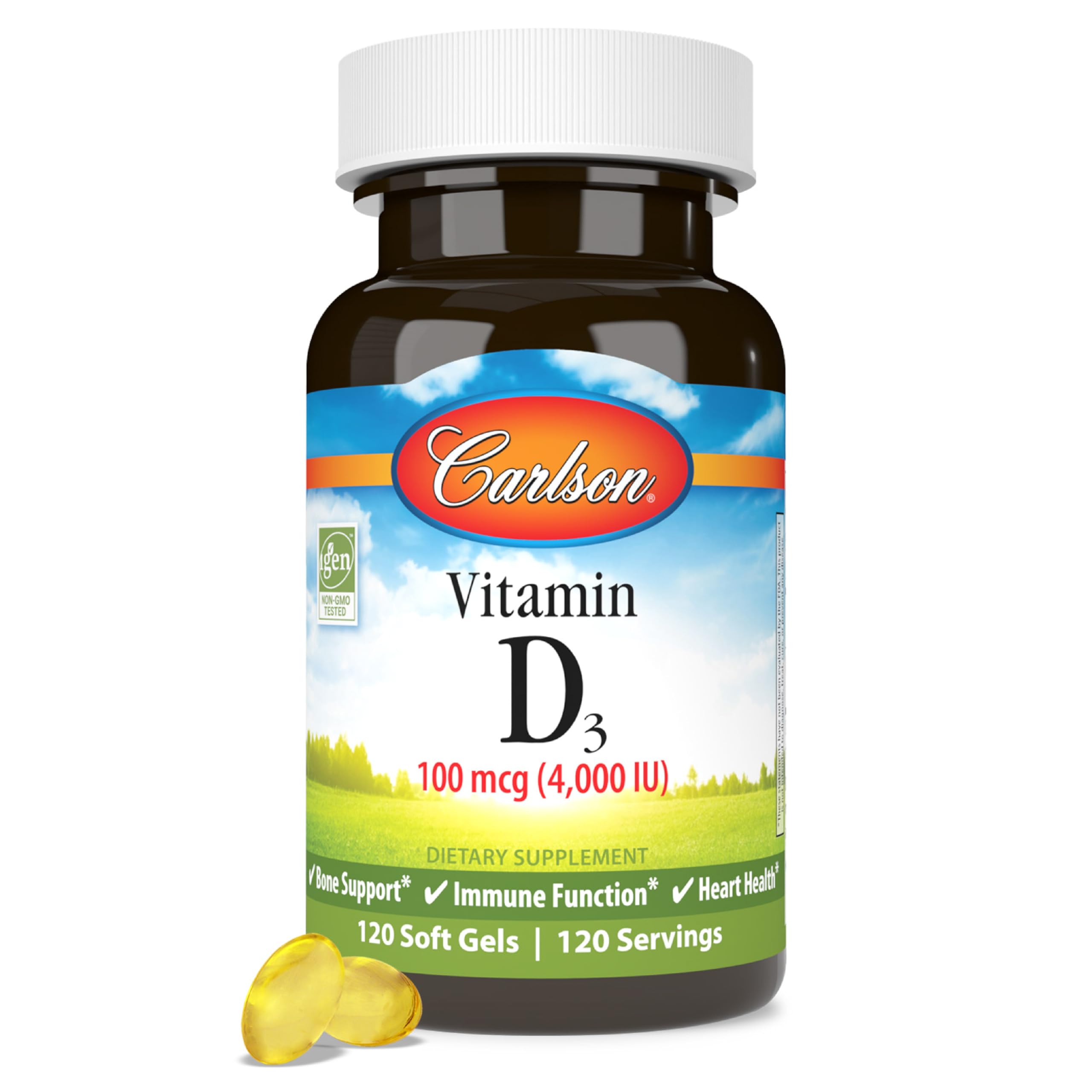 Foto 2 pulgar | Suplemento De Vitamina D Carlson D3 4000 Ui 120 Cápsulas Blandas - Venta Internacional.