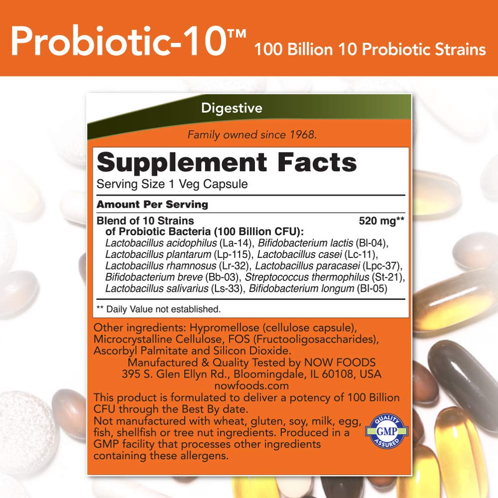 Foto 3 pulgar | Suplementa Now Probiotic-10™ Con 100 Mil Millones De Cápsulas Vegetarianas - Venta Internacional.