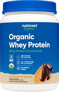 Foto 1 | Proteína En Polvo Nutricost Organic Whey Chocolate Cacahuete 500g - Venta Internacional.