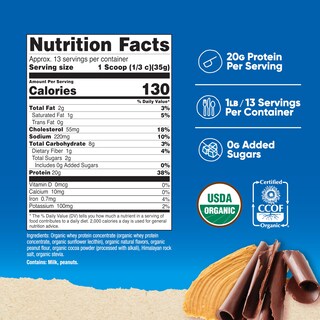 Foto 2 | Proteína En Polvo Nutricost Organic Whey Chocolate Cacahuete 500g - Venta Internacional.