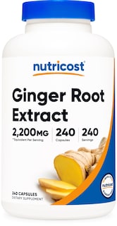 Foto 1 | Suplemento Nutricost: Extracto De Raíz De Jengibre, 2200 Mg, 240 Cápsulas - Venta Internacional.