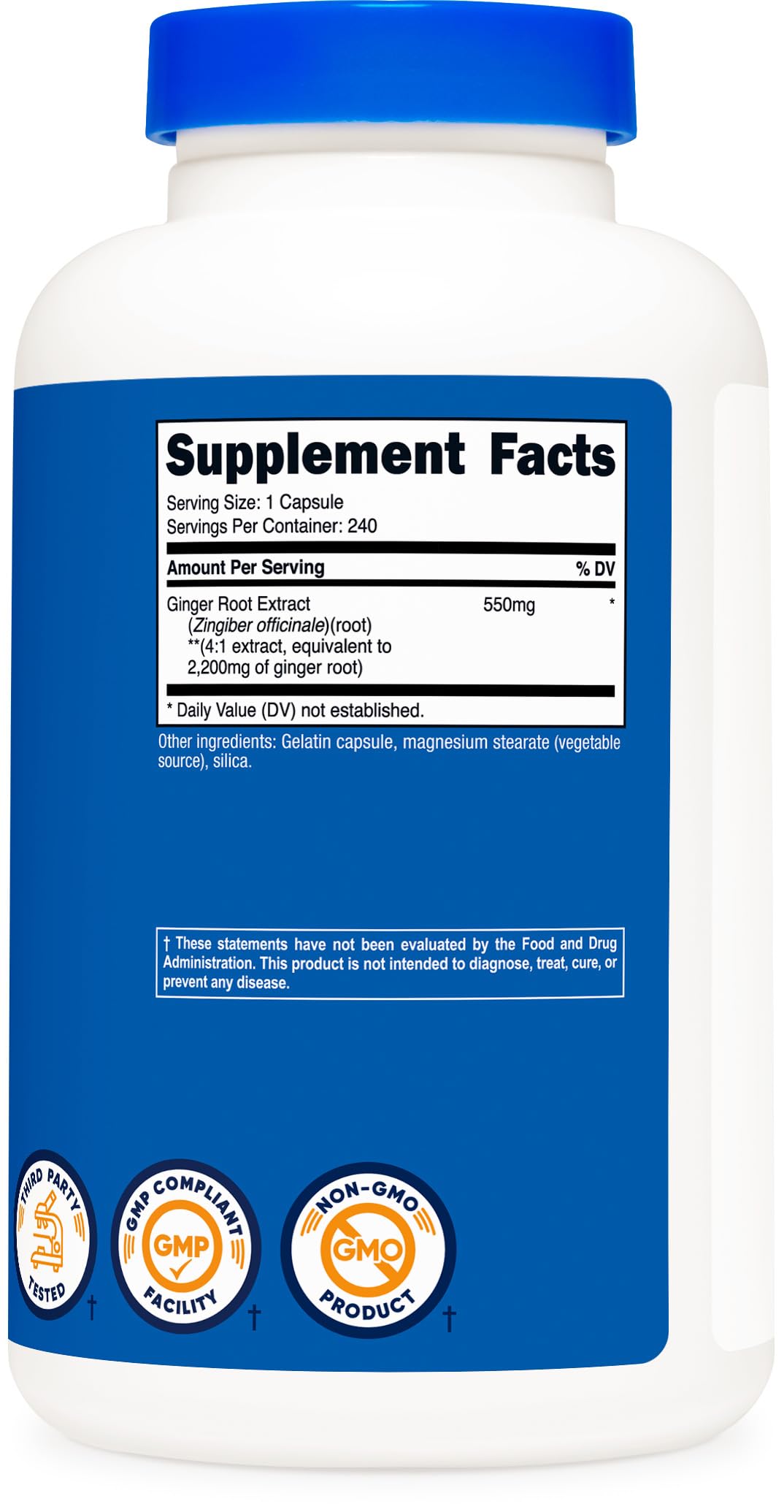 Foto 6 pulgar | Suplemento Nutricost: Extracto De Raíz De Jengibre, 2200 Mg, 240 Cápsulas - Venta Internacional.