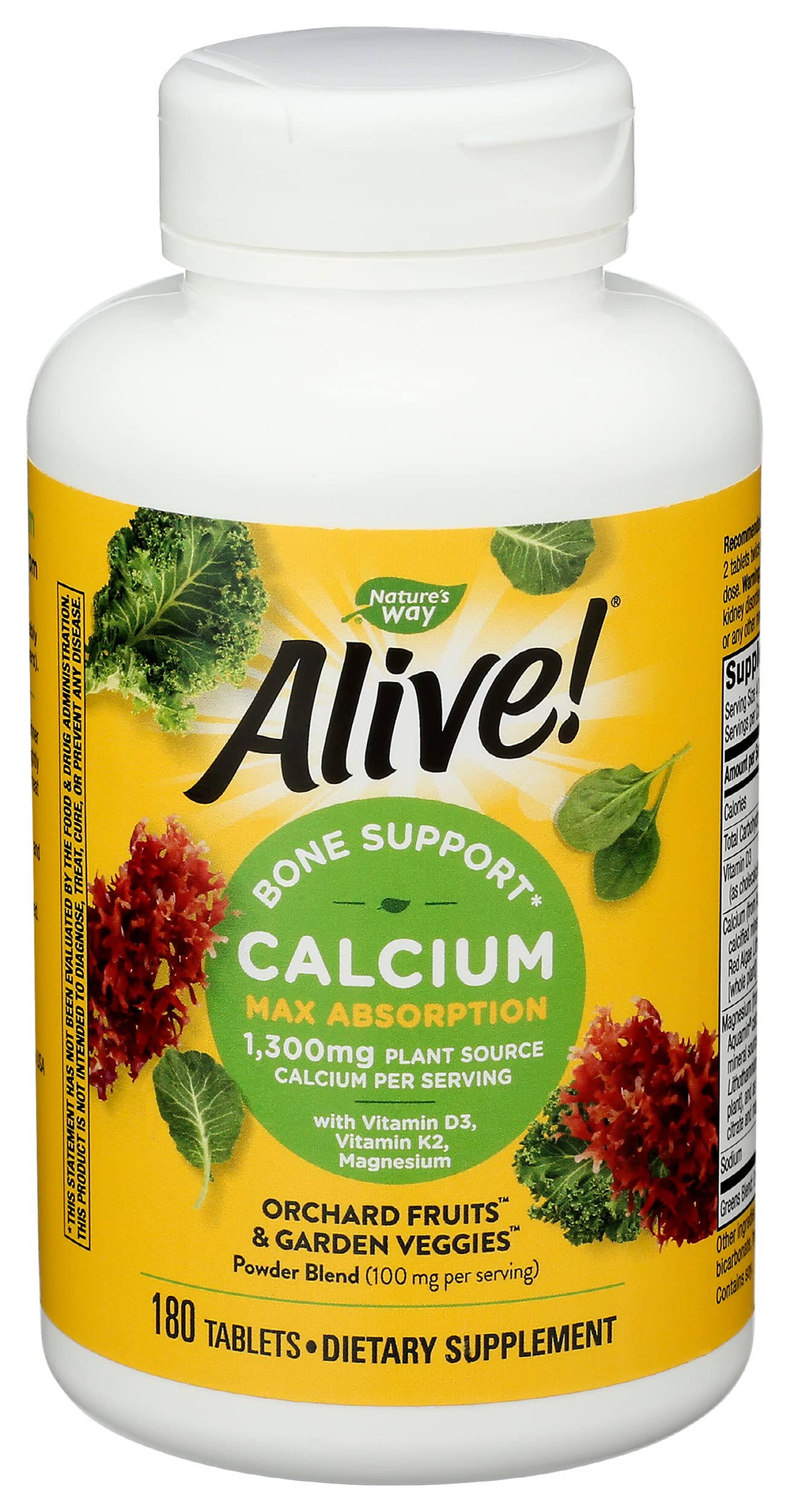 ¡suplemento De Calcio Nature's Way Alive! ¡180 Tabletas - Venta Internacional.