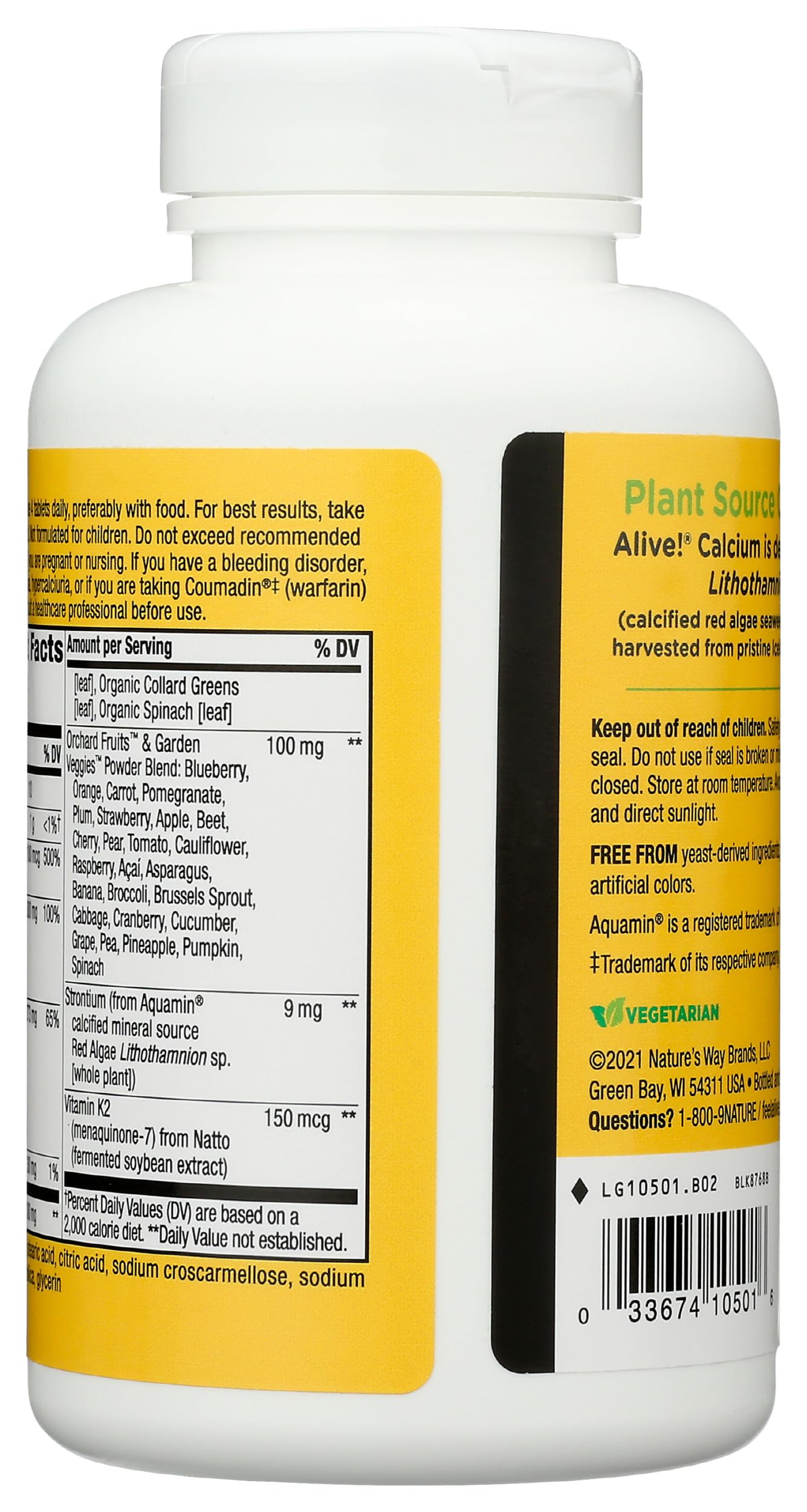 Foto 3 pulgar | ¡suplemento De Calcio Nature's Way Alive! ¡180 Tabletas - Venta Internacional.