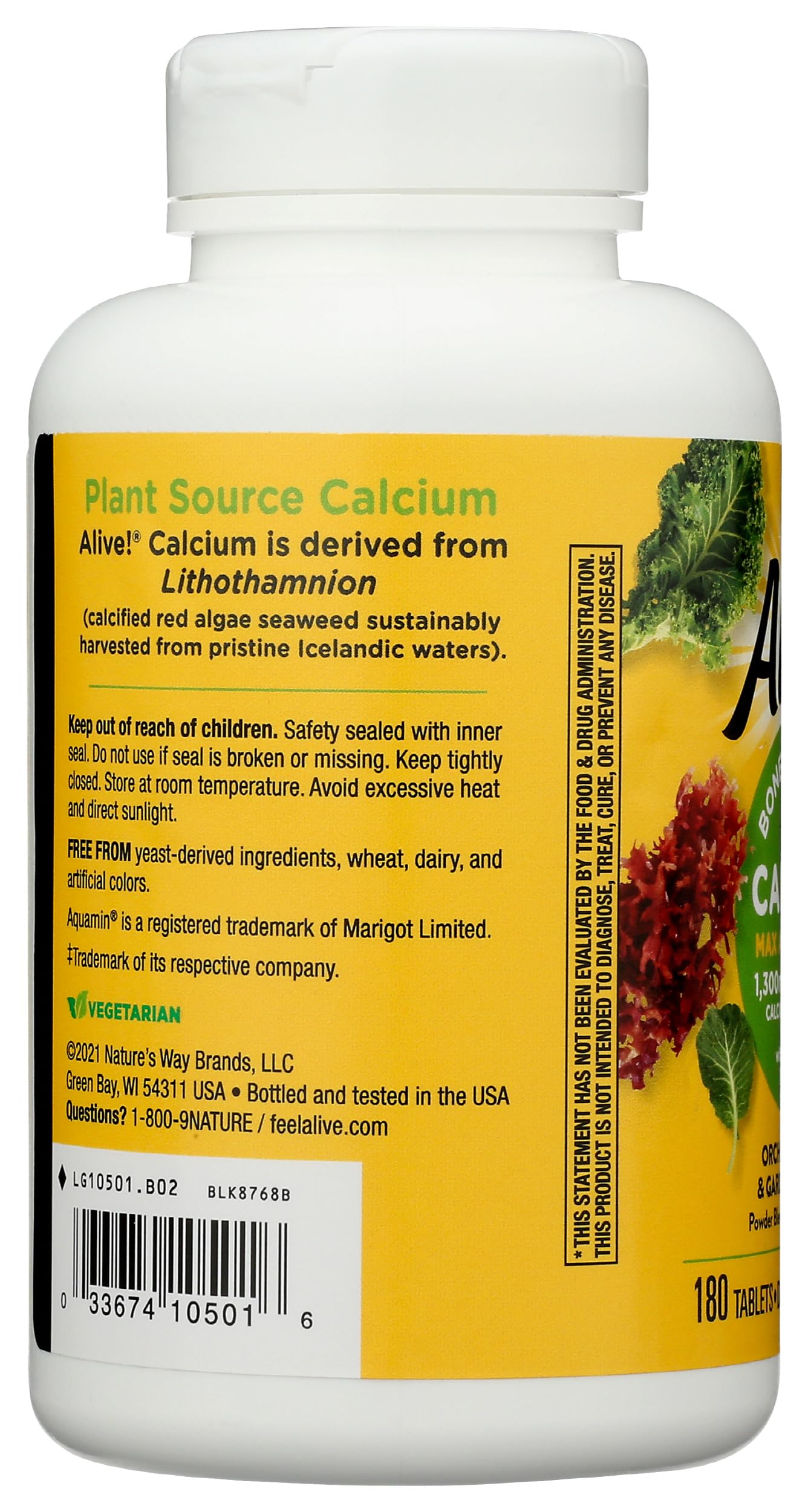 Foto 7 pulgar | ¡suplemento De Calcio Nature's Way Alive! ¡180 Tabletas - Venta Internacional.