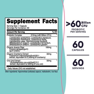 Foto 2 | Probiótico Nutricost Para Mujeres 60 Mil Millones De Cfu 60 Cápsulas - Venta Internacional.