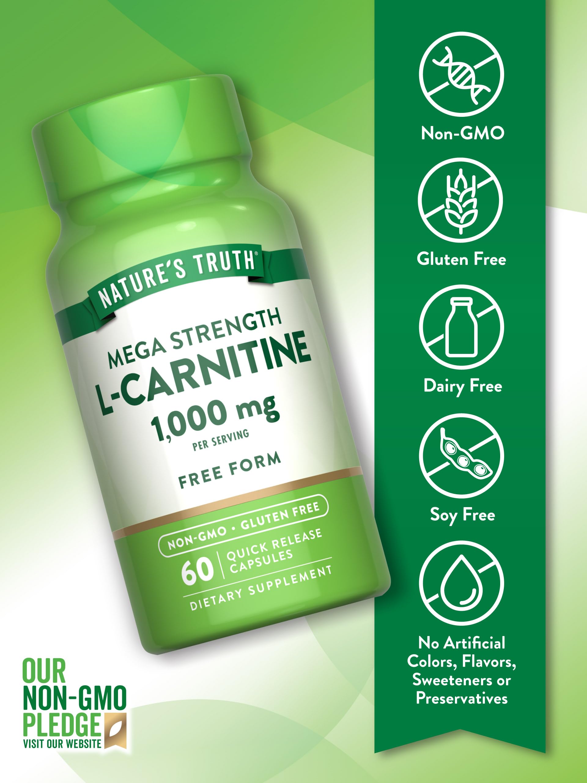 Foto 4 pulgar | Suplemento Nature's Truth L-carnitina 1000 Mg 60 Cápsulas - Venta Internacional.