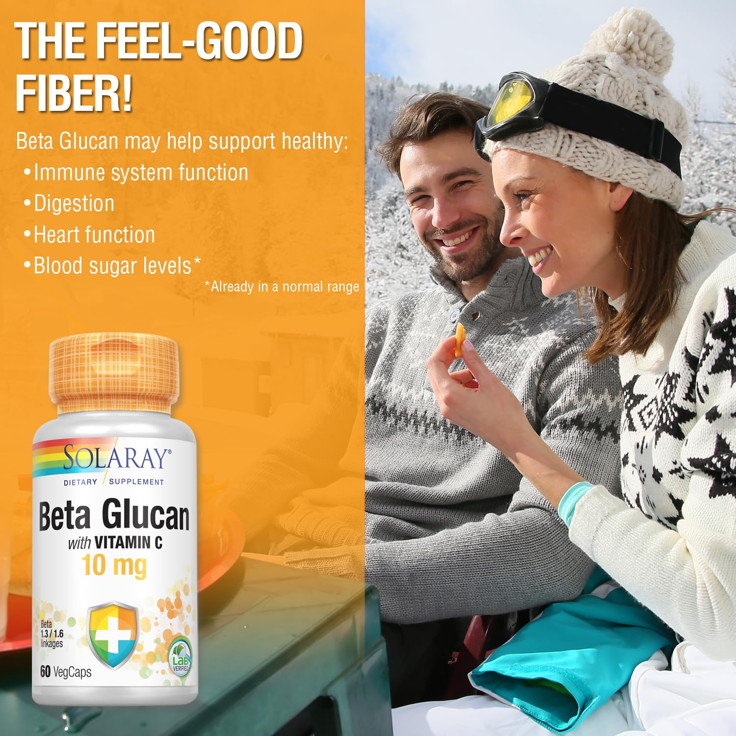 Foto 5 pulgar | Suplemento De Beta Glucano Solaray Con Vitamina C, 10 Mg, 60 Cápsulas Vegetales - Venta Internacional.