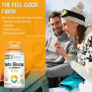 Foto 4 | Suplemento De Beta Glucano Solaray Con Vitamina C, 10 Mg, 60 Cápsulas Vegetales - Venta Internacional.