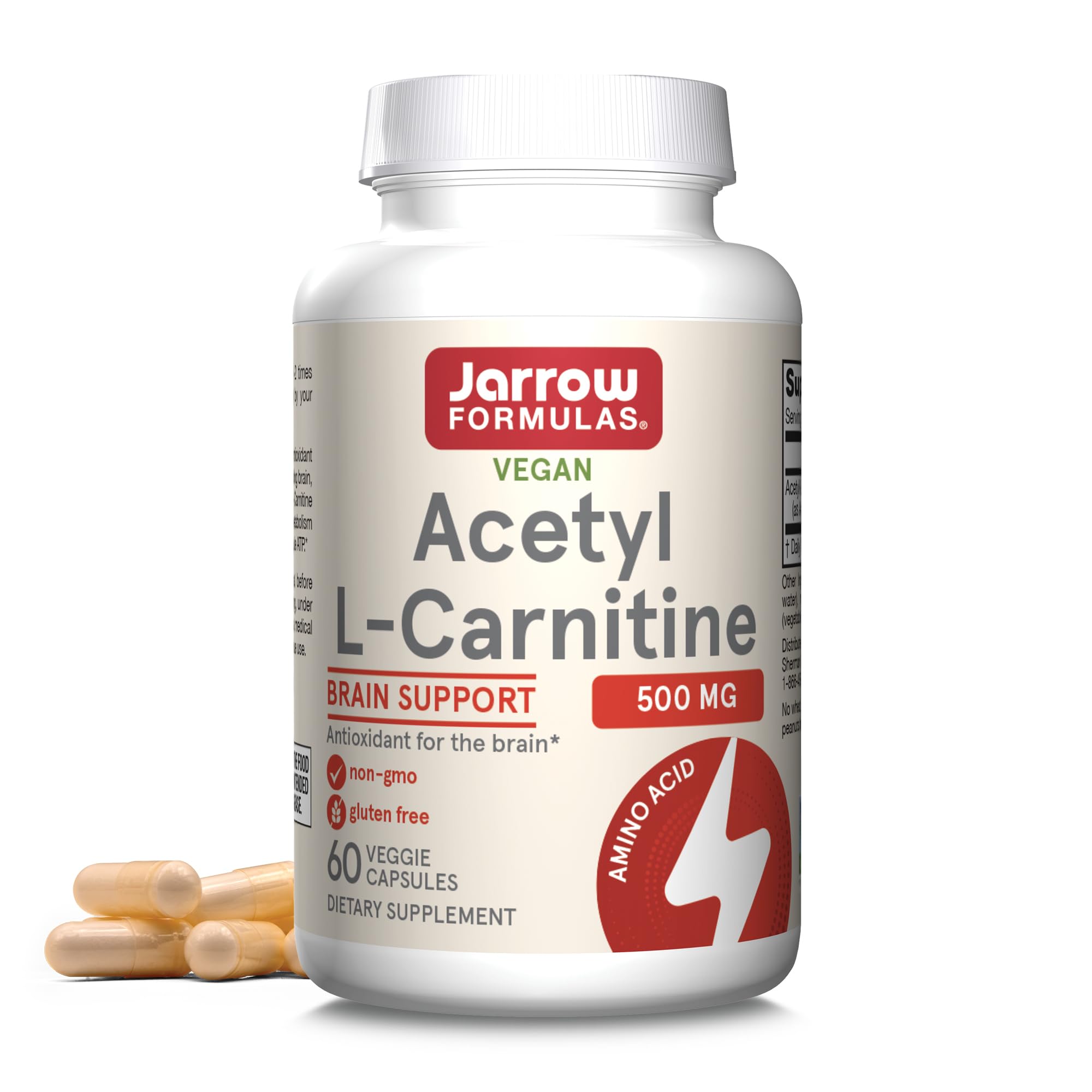 Foto 2 pulgar | Suplemento De Acetil L-carnitina De Jarrow Formulas, 500 Mg, 60 Cápsulas - Venta Internacional.