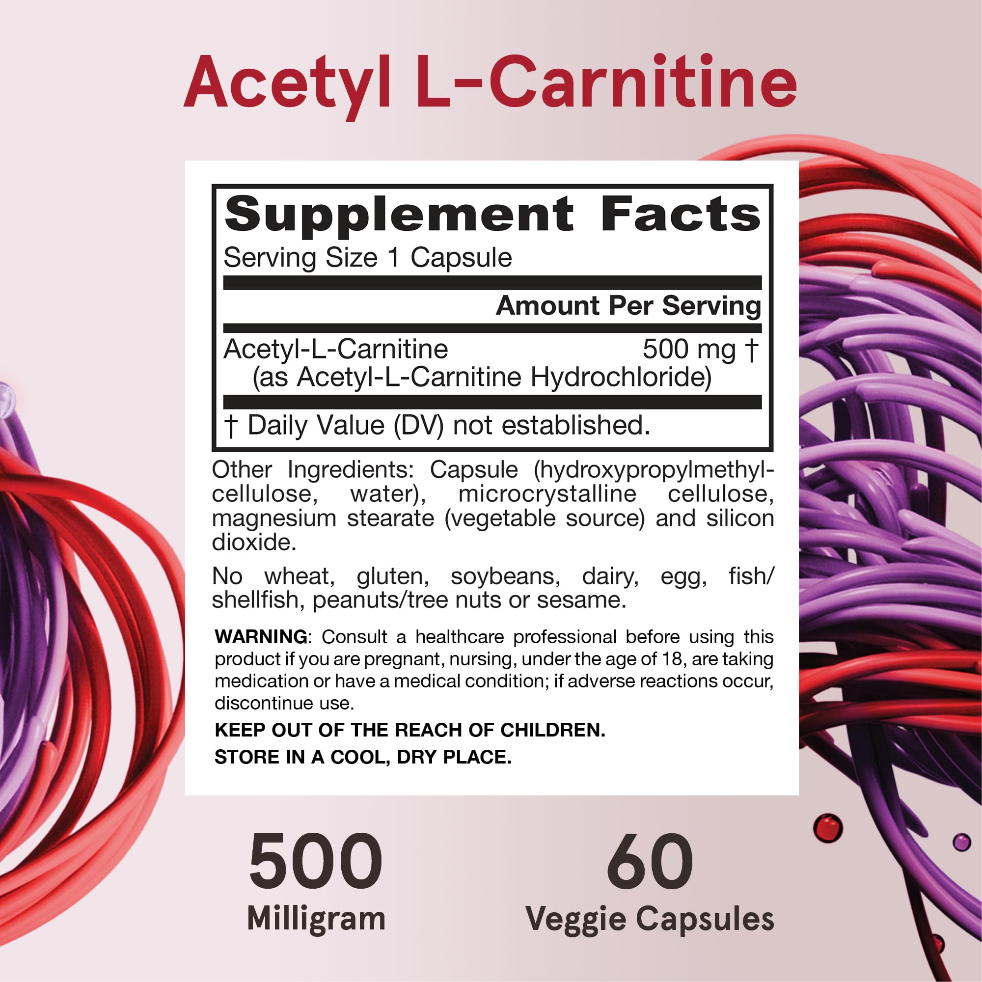 Foto 7 pulgar | Suplemento De Acetil L-carnitina De Jarrow Formulas, 500 Mg, 60 Cápsulas - Venta Internacional.
