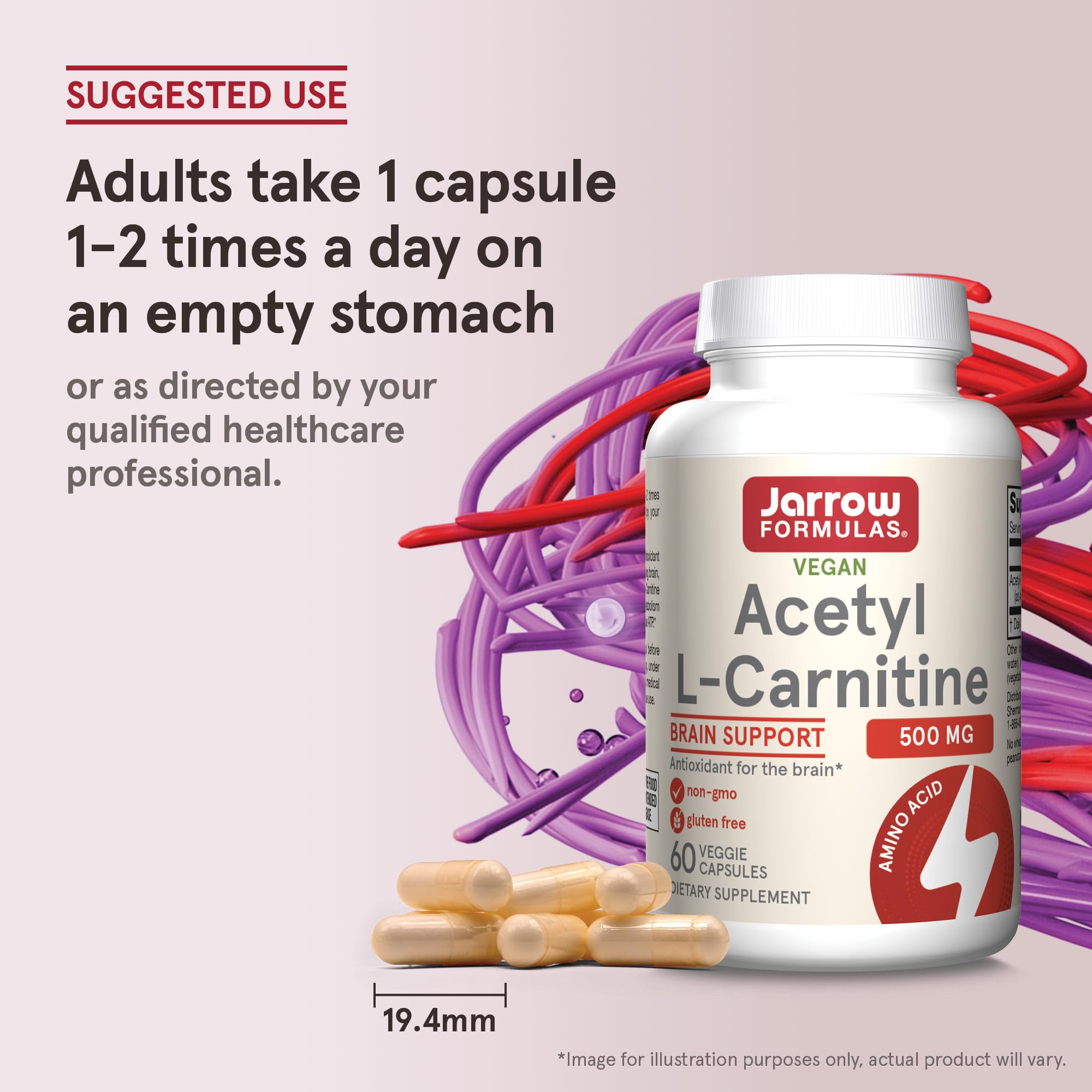 Foto 8 pulgar | Suplemento De Acetil L-carnitina De Jarrow Formulas, 500 Mg, 60 Cápsulas - Venta Internacional.
