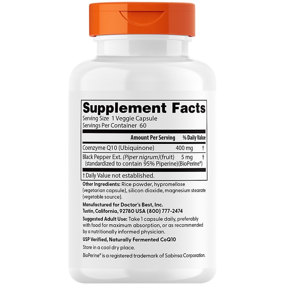 Foto 4 pulgar | Suplemento Doctor's Best Coq10 De Alta Absorción 400 Mg 60 Cápsulas - Venta Internacional.