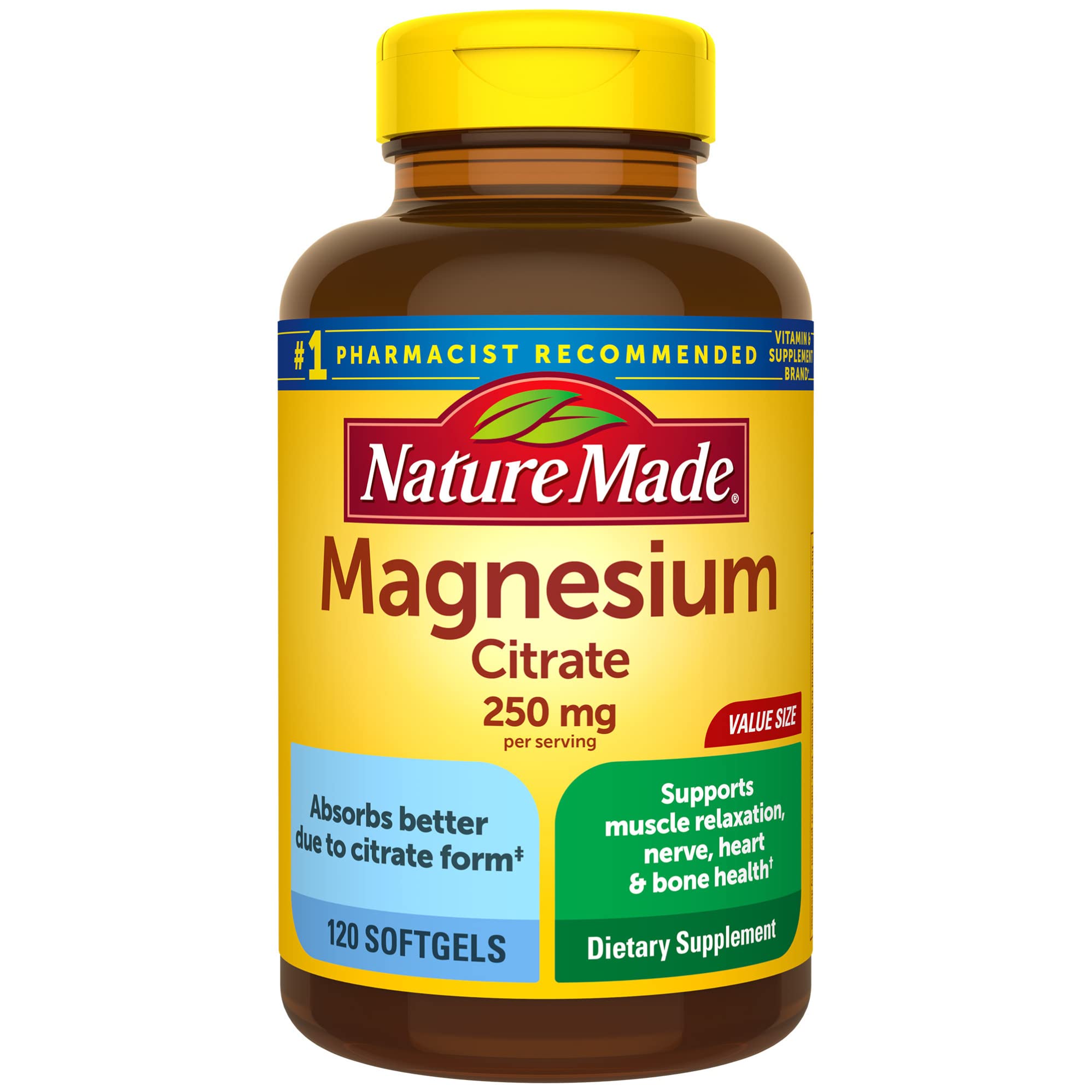 Foto 2 pulgar | Suplemento De Citrato De Magnesio Nature Made 250 Mg 120 Cápsulas Blandas - Venta Internacional.