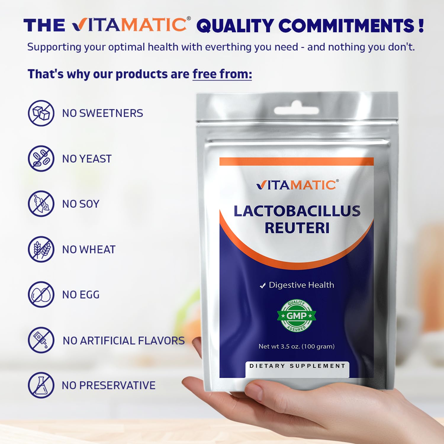 Foto 7 pulgar | Polvo Probiótico Vitamatic Lactobacillus Reuteri 100g - Venta Internacional.