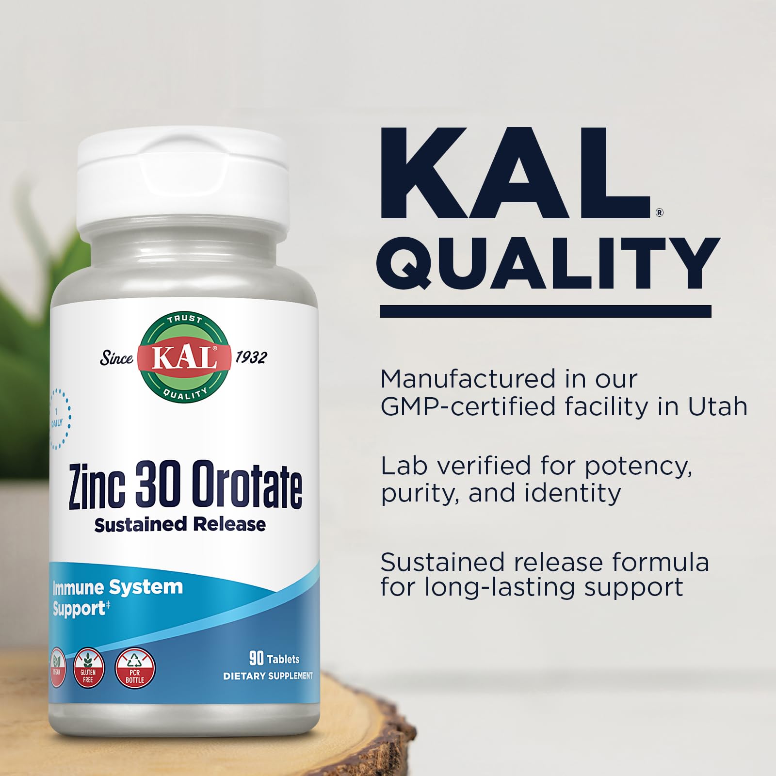 Foto 5 pulgar | Suplemento Kal De Orotato De Zinc, 30 Mg, Liberación Sostenida, 90 Tabletas - Venta Internacional.