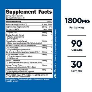 Foto 2 | Suplemento Nutricost, Complejo De Apoyo A La Testosterona, 90 Cápsulas - Venta Internacional.