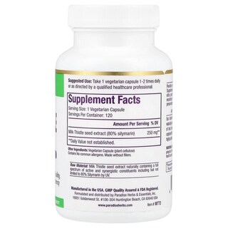 Foto 2 | Suplemento De Extracto De Cardo Mariano Paradise Herbs 250 Mg 120 Cápsulas - Venta Internacional.