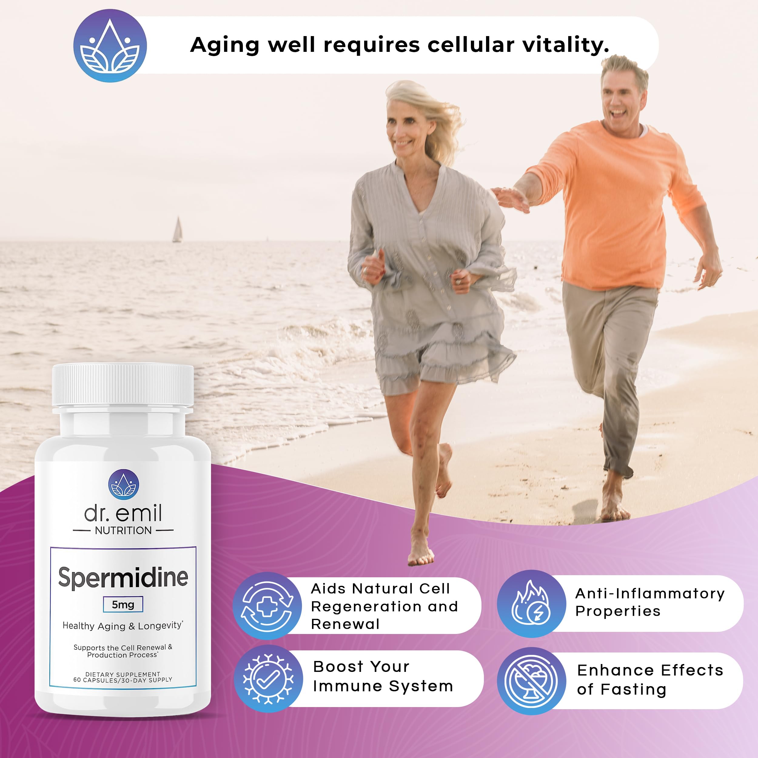 Foto 3 pulgar | Suplemento De Espermidina De 5 Mg De Dr. Emil Nutrition Con 20 Mg De Tiamina - Venta Internacional.