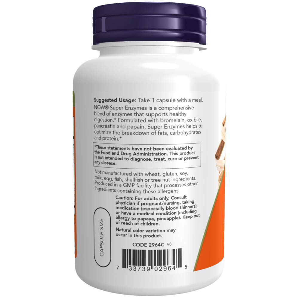Foto 3 | Suplementos Now Foods Super Enzymes 180 Cápsulas - Venta Internacional.