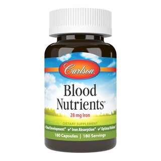 Foto 1 | Suplemento Carlson Blood Nutrients 180 Cápsulas 28 Mg De Hierro - Venta Internacional.