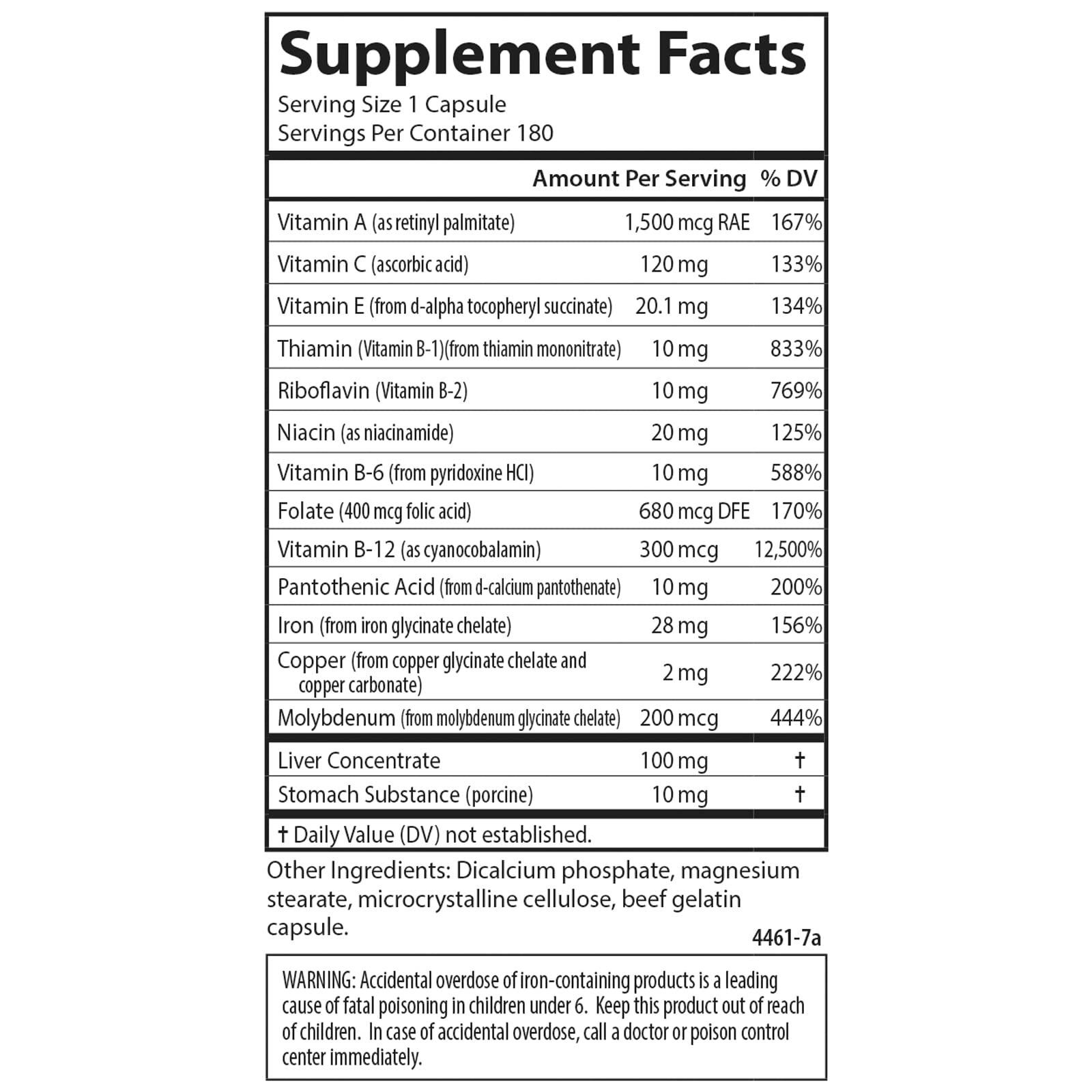 Foto 5 pulgar | Suplemento Carlson Blood Nutrients 180 Cápsulas 28 Mg De Hierro - Venta Internacional.