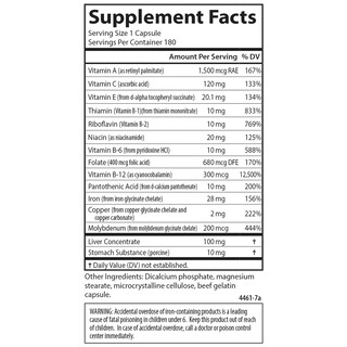 Foto 4 | Suplemento Carlson Blood Nutrients 180 Cápsulas 28 Mg De Hierro - Venta Internacional.