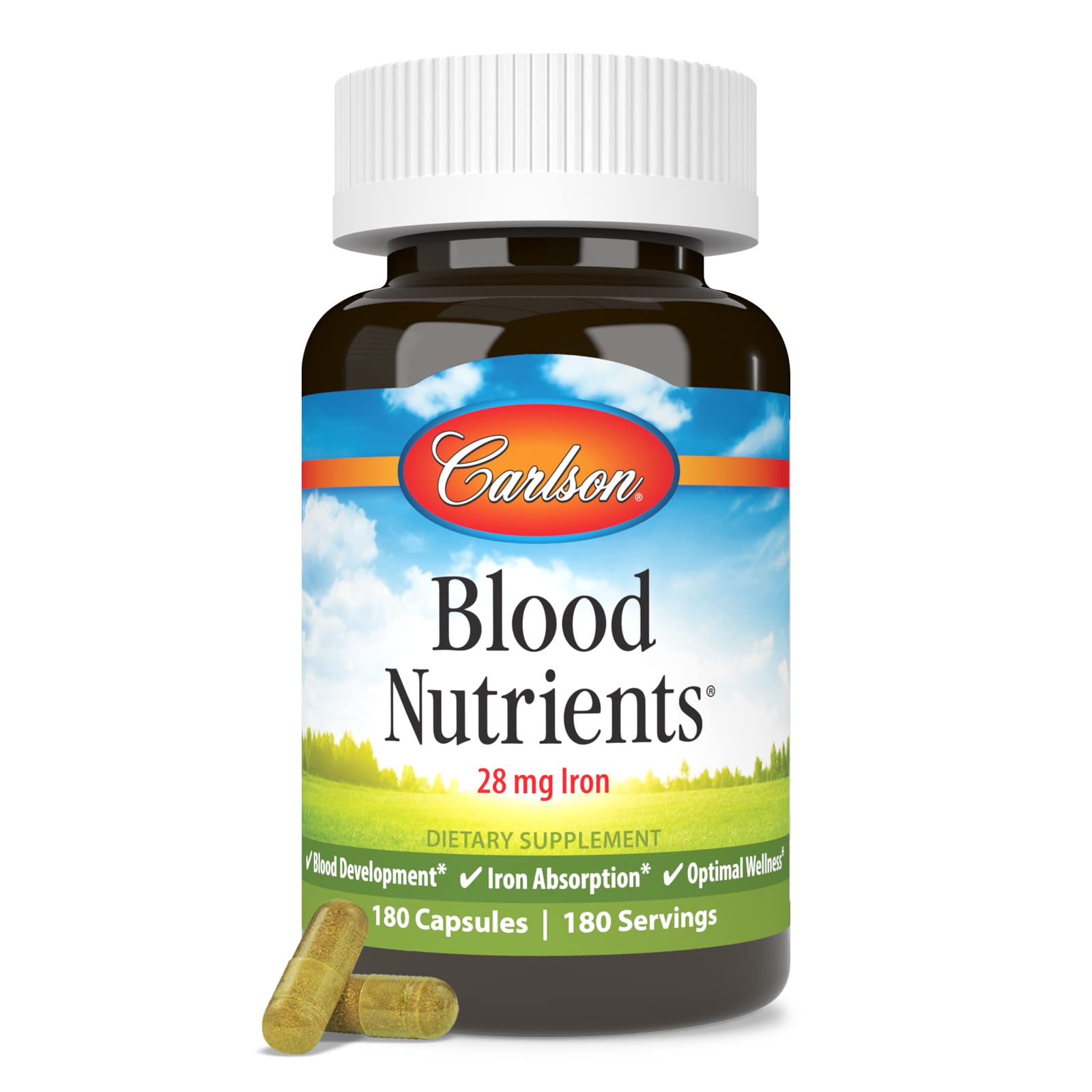 Foto 6 pulgar | Suplemento Carlson Blood Nutrients 180 Cápsulas 28 Mg De Hierro - Venta Internacional.