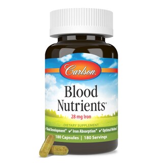 Foto 5 | Suplemento Carlson Blood Nutrients 180 Cápsulas 28 Mg De Hierro - Venta Internacional.