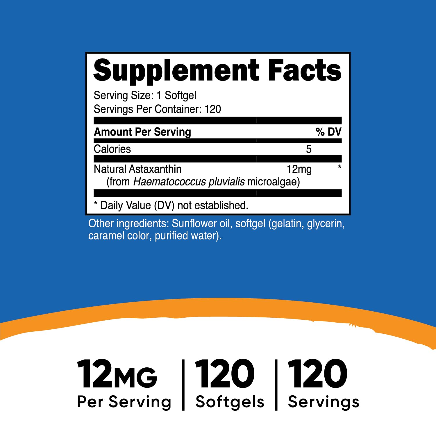 Foto 3 pulgar | Suplemento Nutricost De Astaxantina, 12 Mg, 120 Cápsulas Blandas - Venta Internacional.