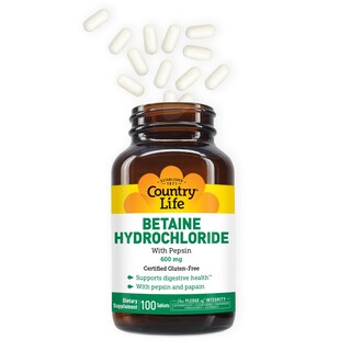 Foto 5 | Suplemento De Clorhidrato De Betaína Country Life Con Pepsina 600 Mg - Venta Internacional.