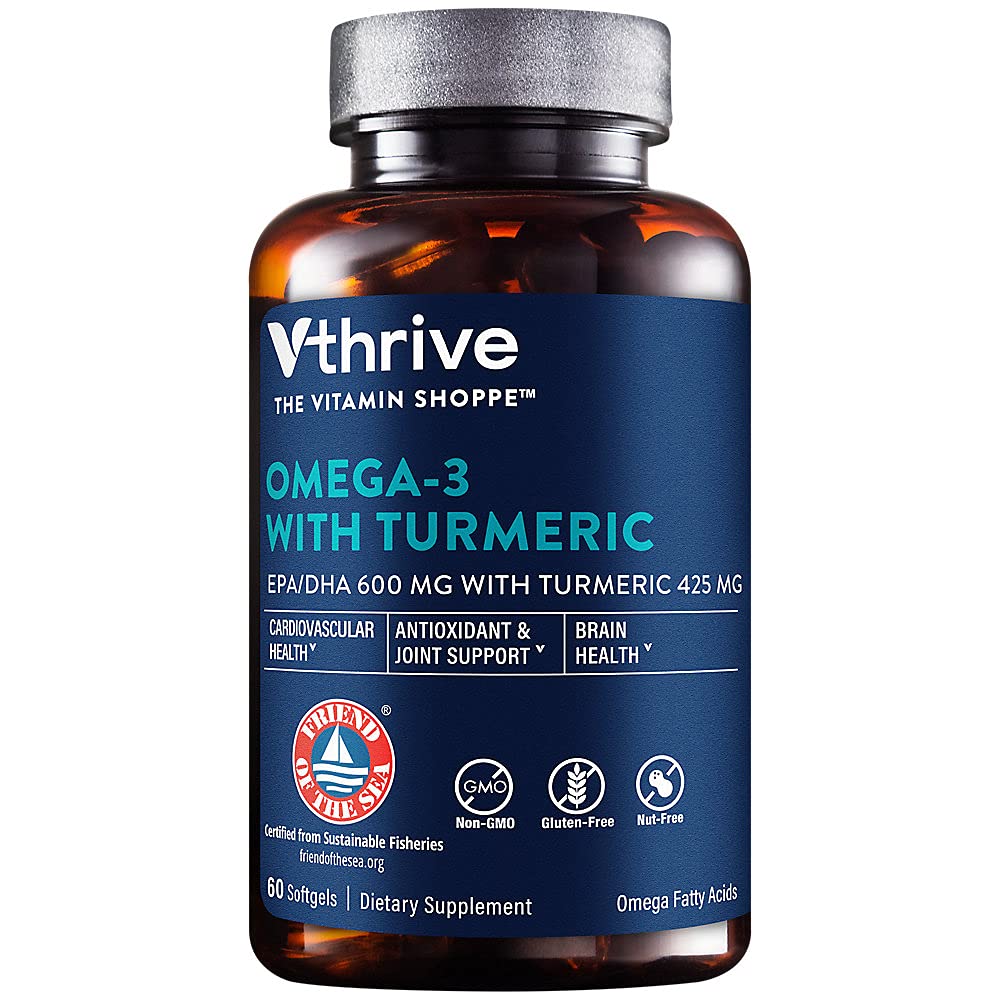 Foto 2 pulgar | Complemente Vthrive Omega-3 Con Cúrcuma 600 Mg/60 Cápsulas Blandas - Venta Internacional.