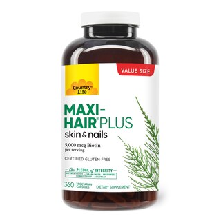 Foto 1 | Suplemento Country Life Maxi-hair Plus De 5000 Mcg De Biotina, 360 Cápsulas - Venta Internacional.