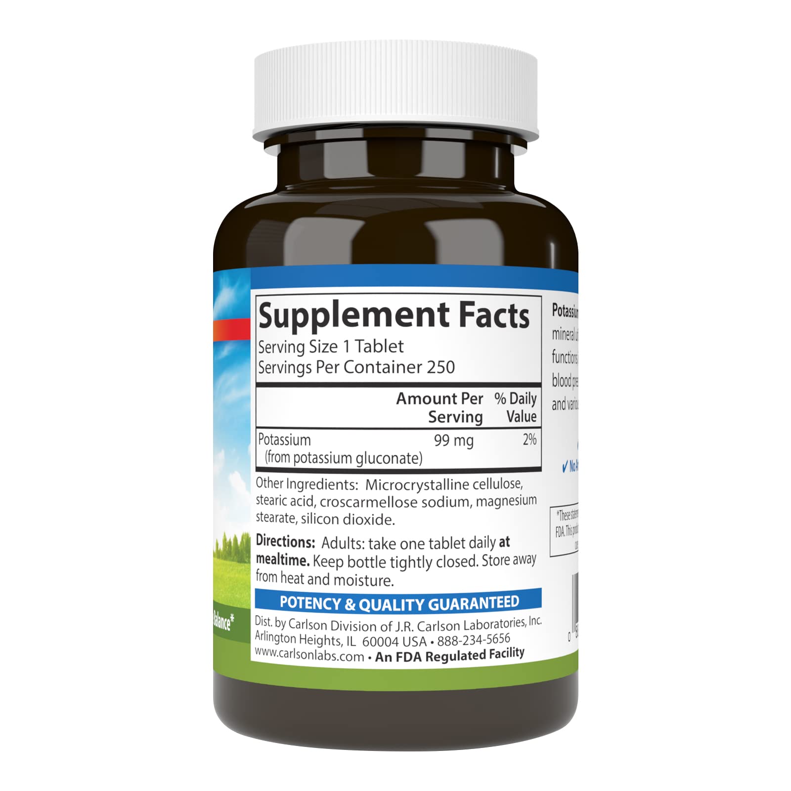 Foto 3 pulgar | El Suplemento Carlson Potassium 99 Mg 250 Tabletas Promueve La Salud - Venta Internacional.