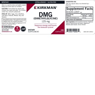 Foto 3 | Suplemento Kirkman Labs Dmg (dimetilglicina) 125 Mg 100 Cápsulas - Venta Internacional.
