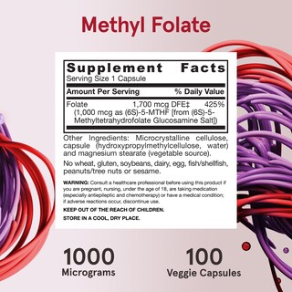 Foto 6 | Suplemento De Folato De Metilo De Jarrow Formulas, 1000 Mcg, 100 Cápsulas - Venta Internacional.