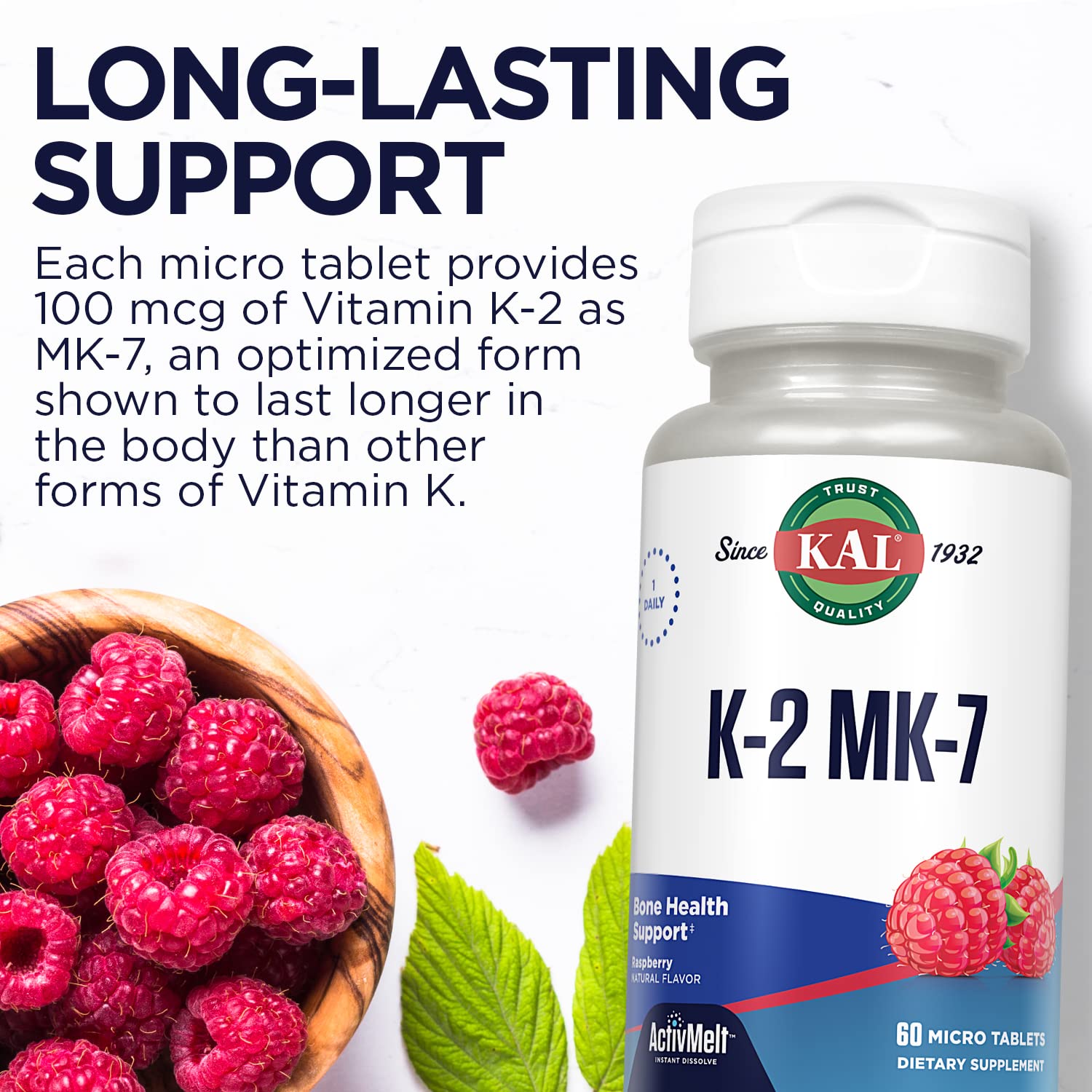 Foto 6 pulgar | Suplemento De Vitamina K Kal Activmelt 100 Mcg 60 Comprimidos - Venta Internacional.