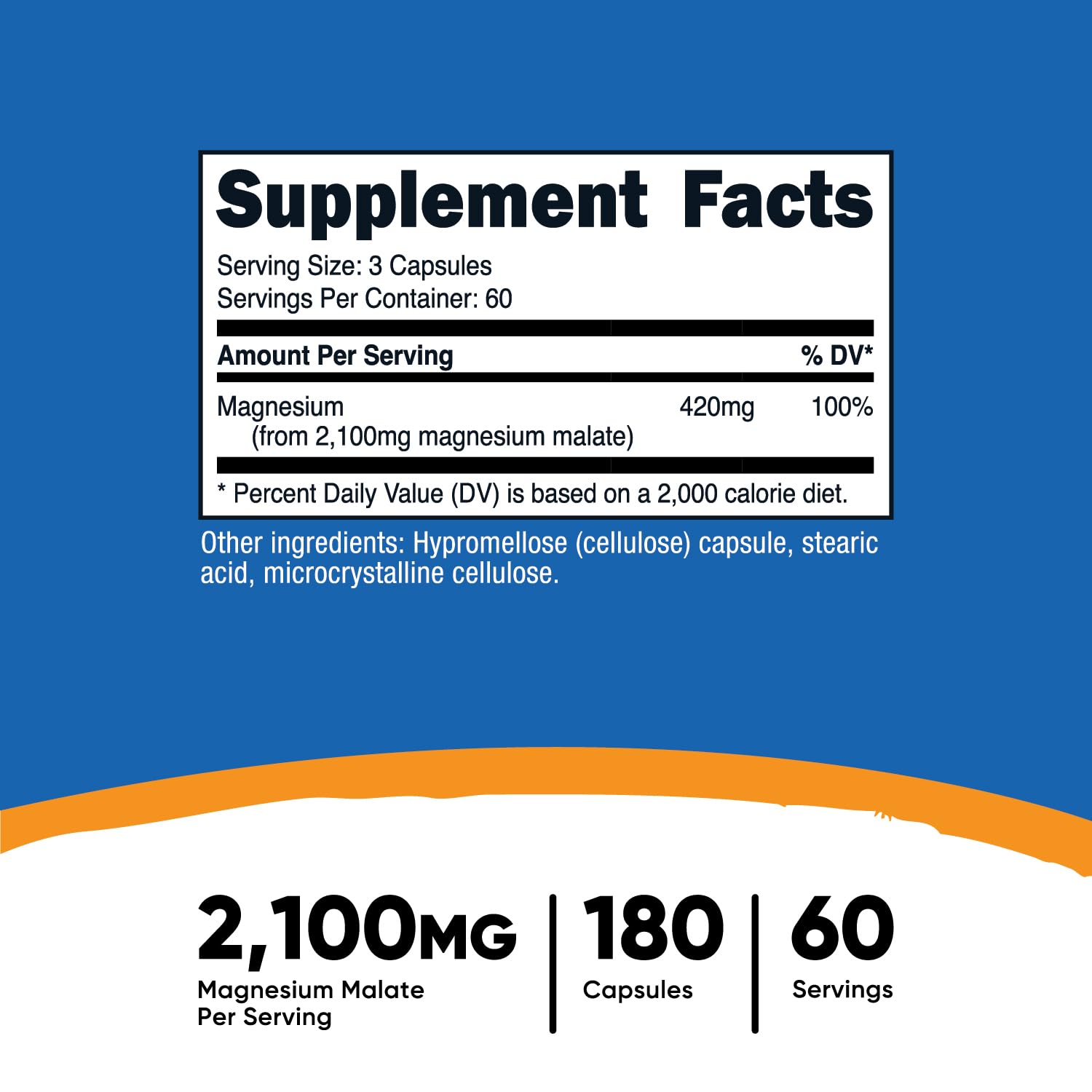 Foto 3 pulgar | Suplemento Nutricost Malato De Magnesio, 2.100 Mg, 180 Cápsulas - Venta Internacional.