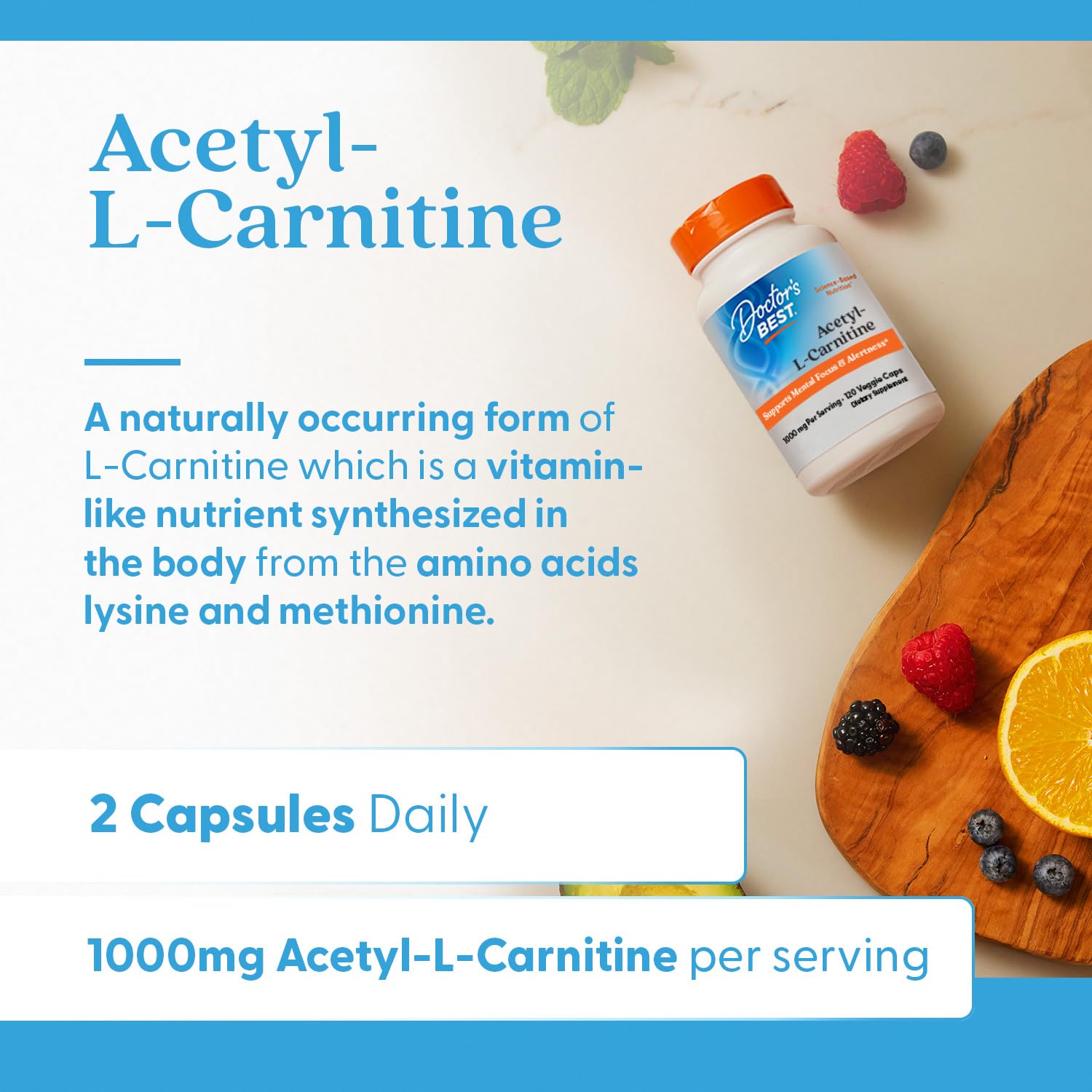 Foto 4 pulgar | Supplement Doctor's Best Acetil-l-carnitina 120 Cápsulas Vegetarianas - Venta Internacional.