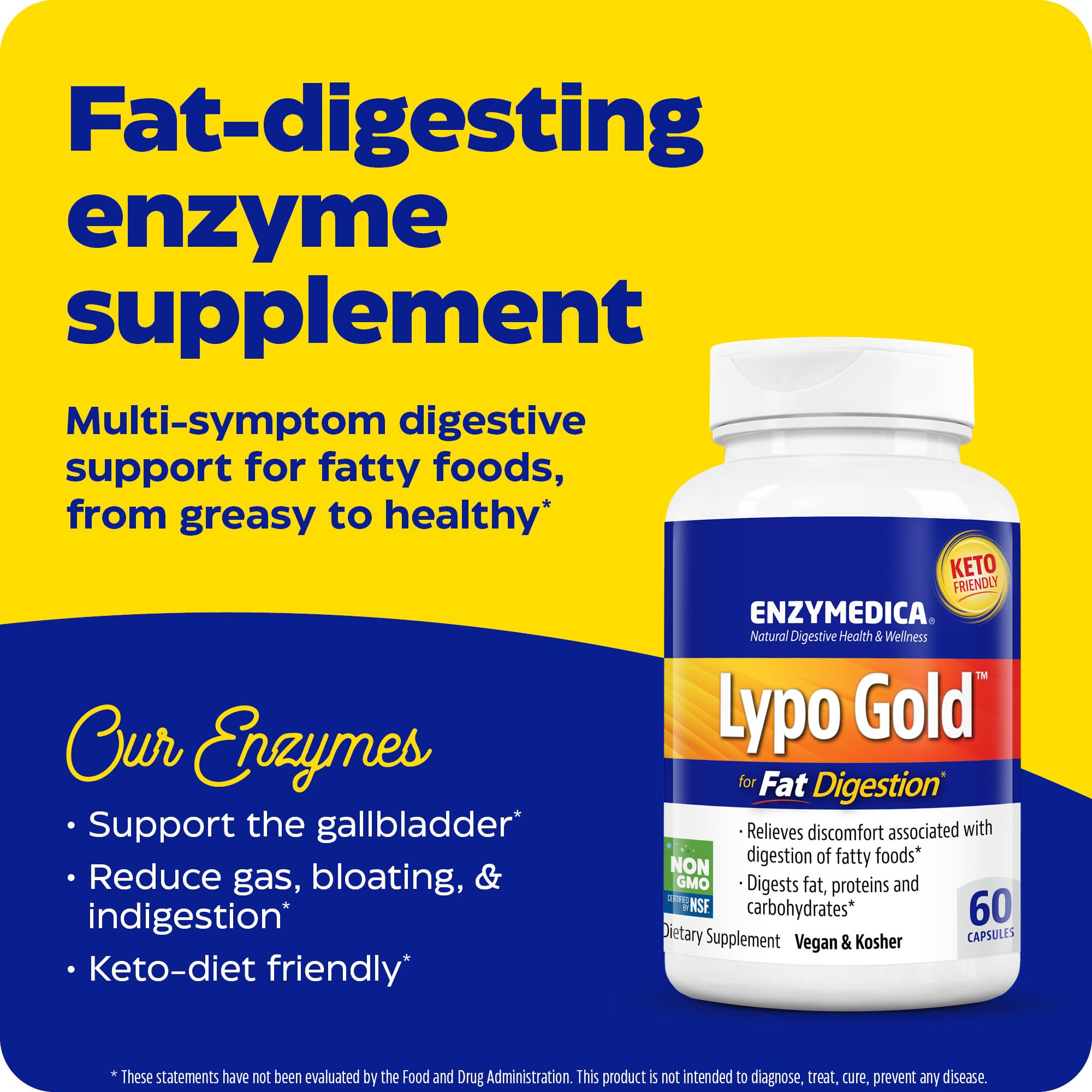 Foto 4 pulgar | Suplemento Enzymedica Lypo Gold Para Enzimas Digestivas 60 Cápsulas - Venta Internacional.